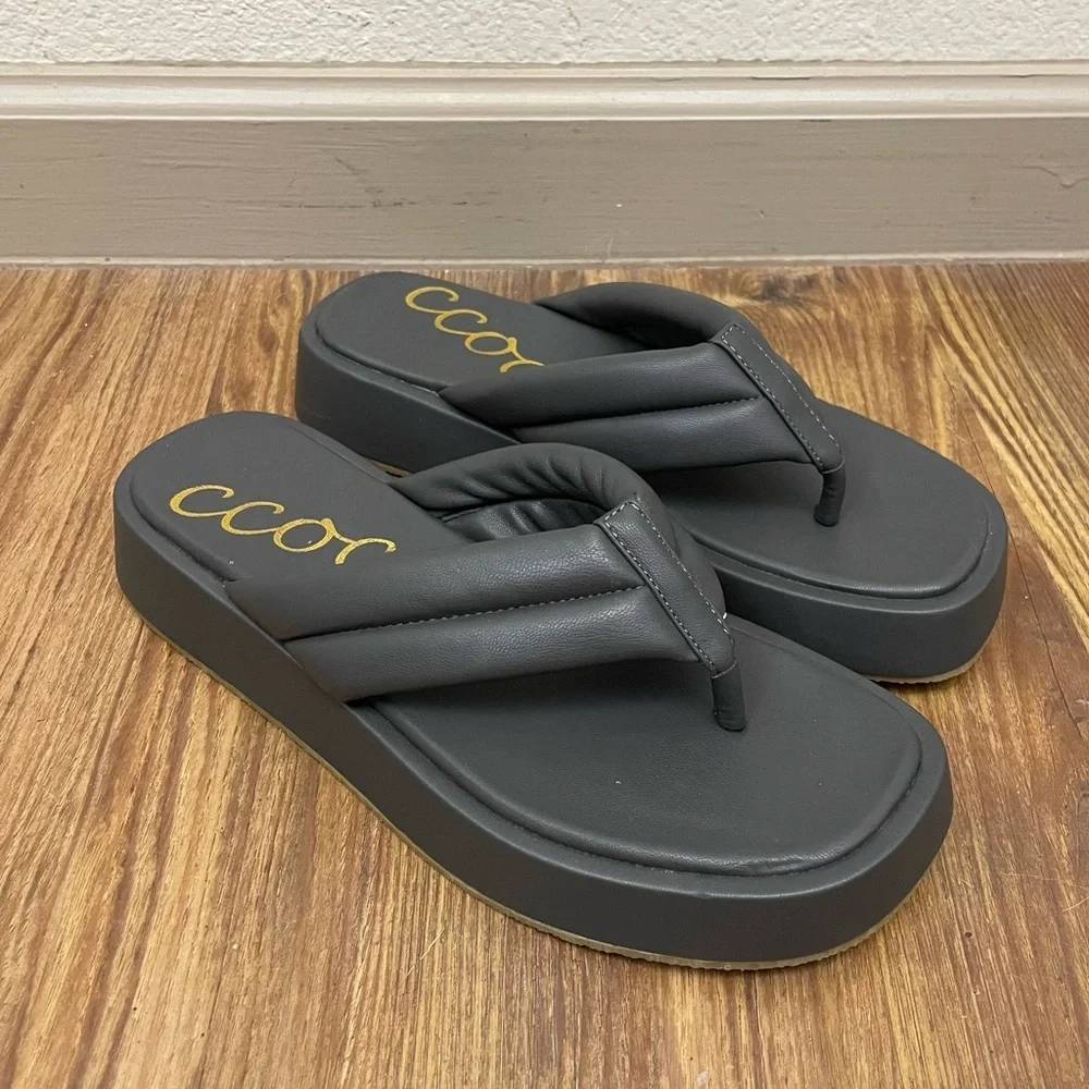 CCOCCI Gray Bonnie‎ Chunky Platform Sandal Gray Size 8
